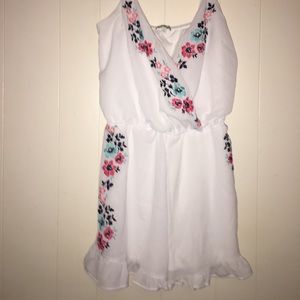 Embroidered White Romper